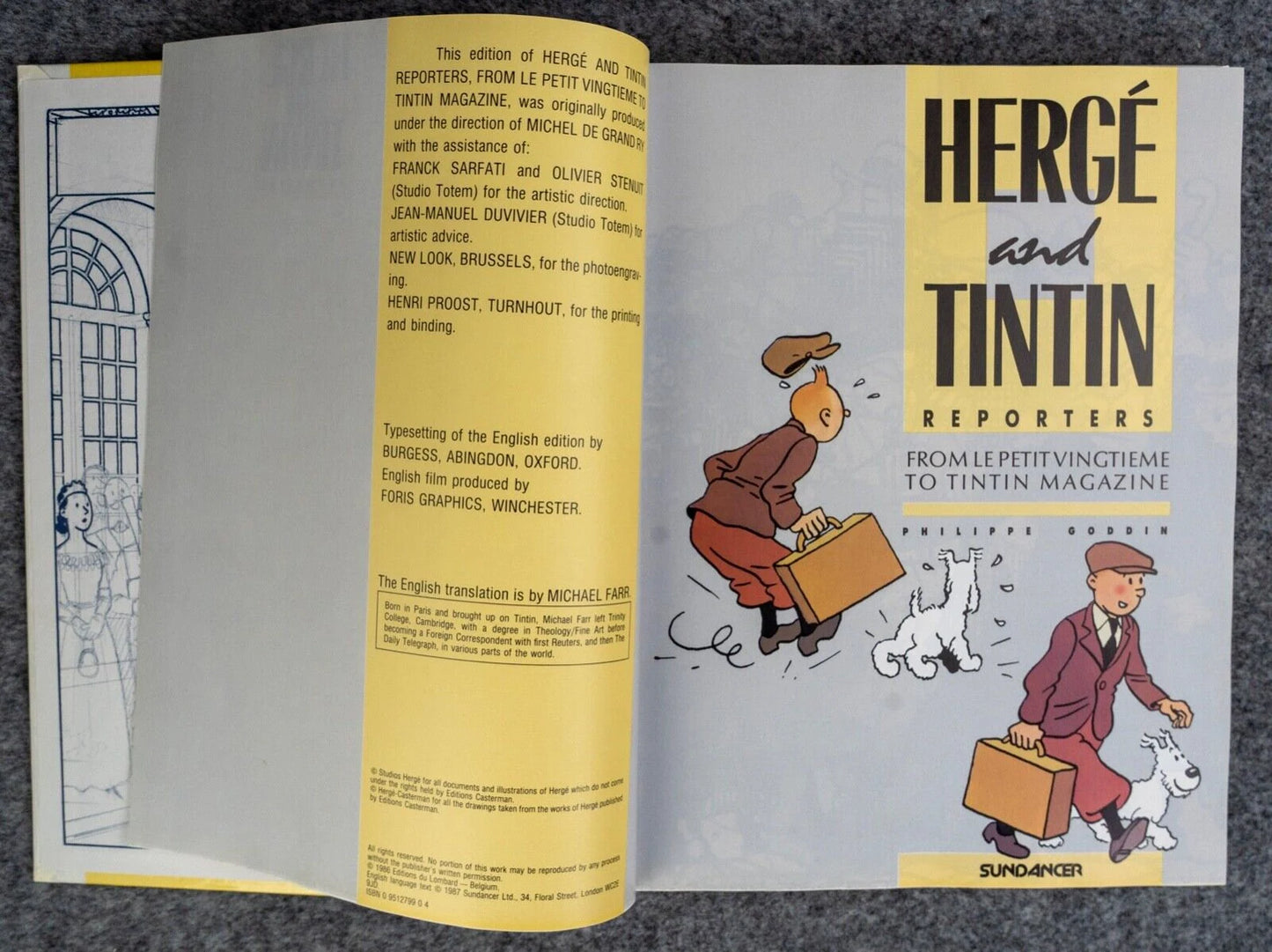 Hergé and Tintin, Reporter Sundancer 1986 1st UK Edition Hardback book by Goddin EO