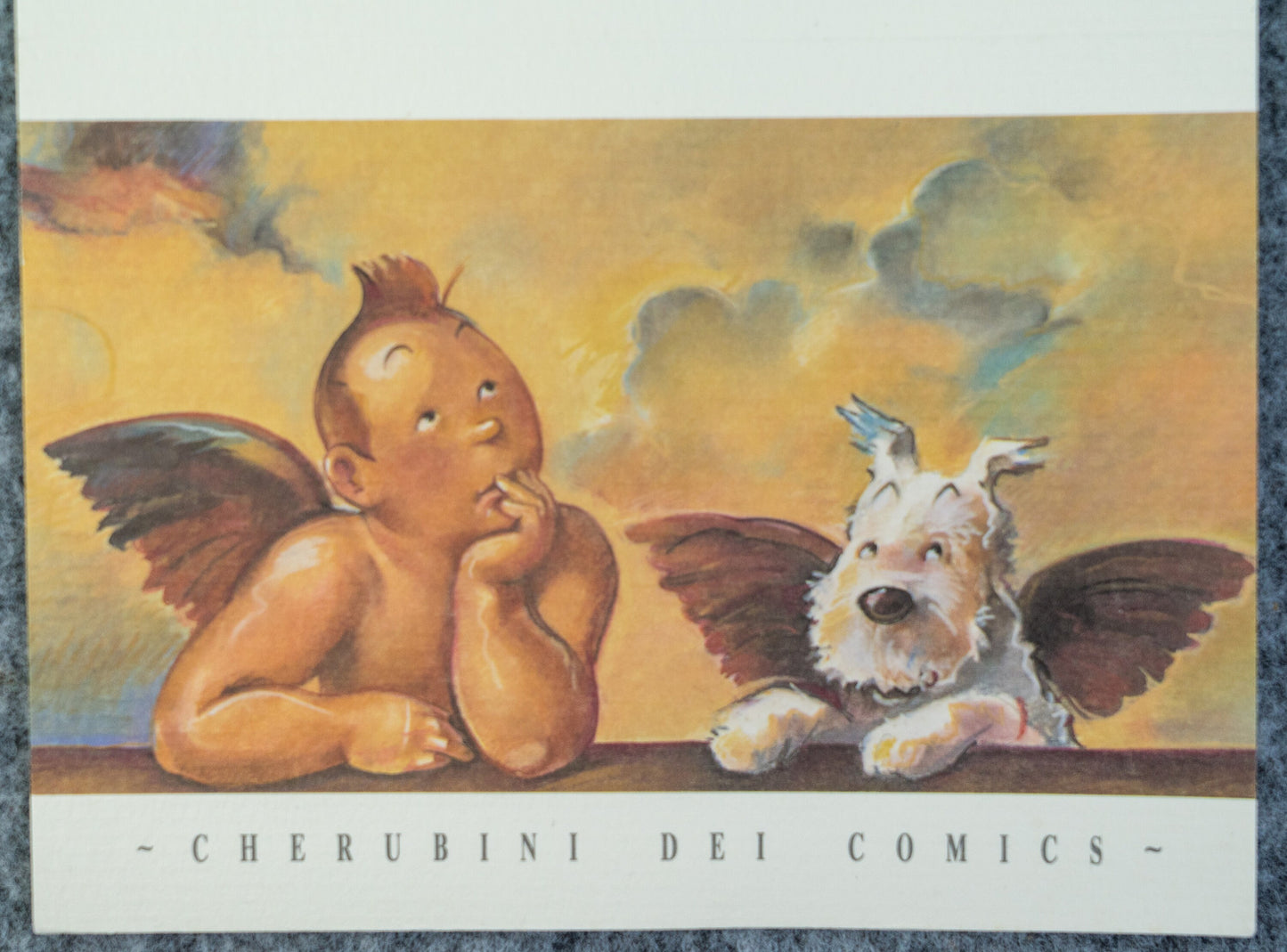Cherubim Gods Artistic Tintin & Snowy Scene Card by Esteve Fort