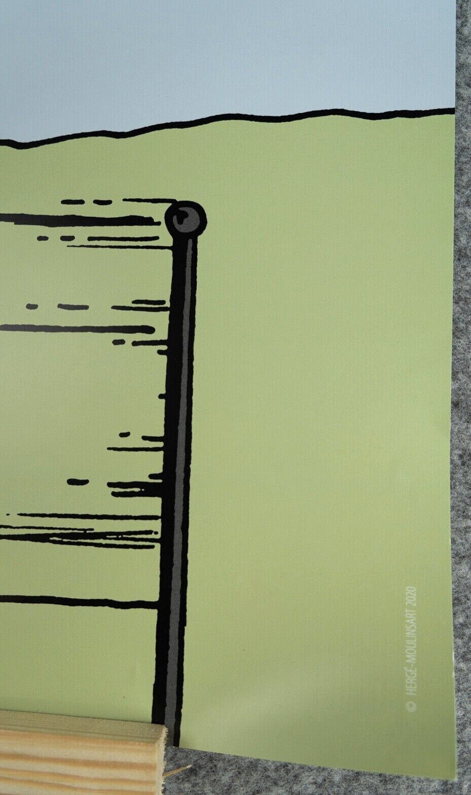 Rare Ltd Moulinsart Poster: Tintin En Amerique Colour - Train ride Herge 50x70cm