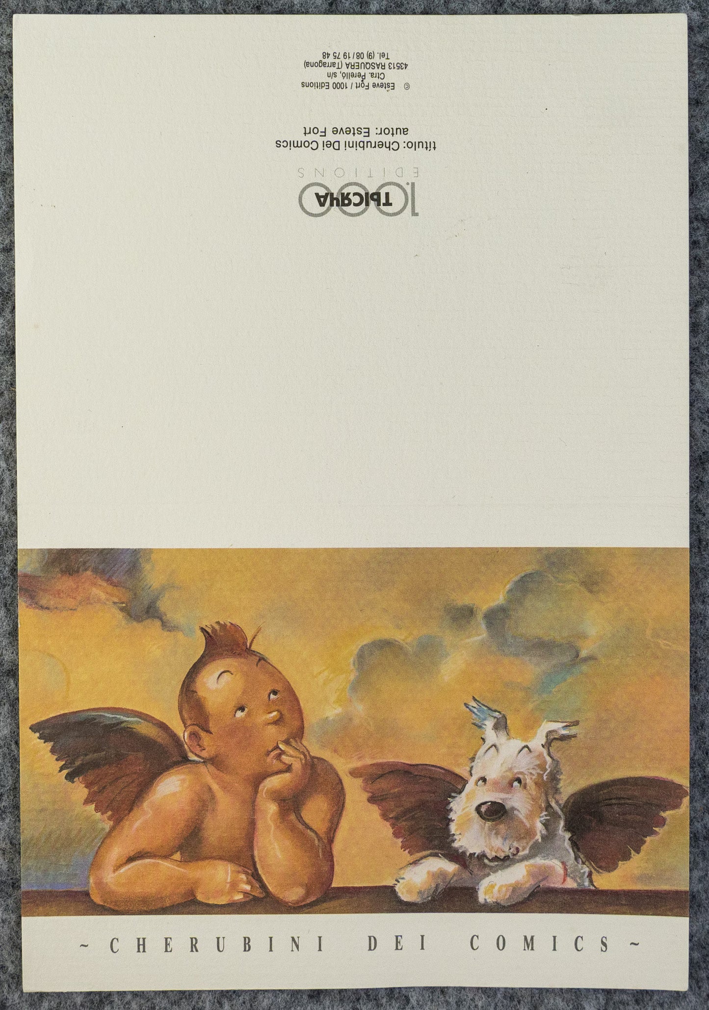 Cherubim Gods Artistic Tintin & Snowy Scene Card by Esteve Fort