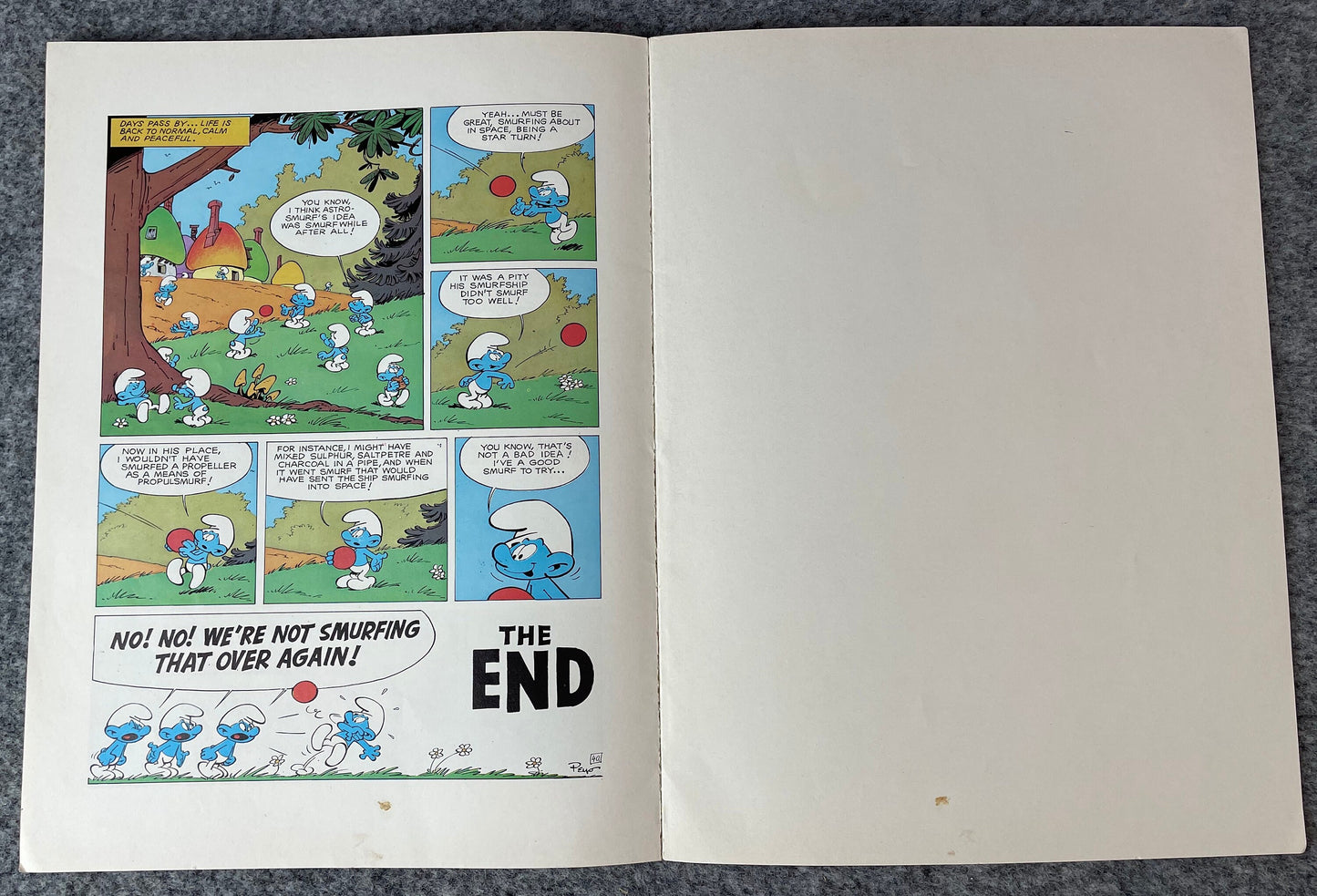 The AstroSmurf: Stories of the Smurfs Comic Book 1979 Hodder 1st Edition PB Peyo