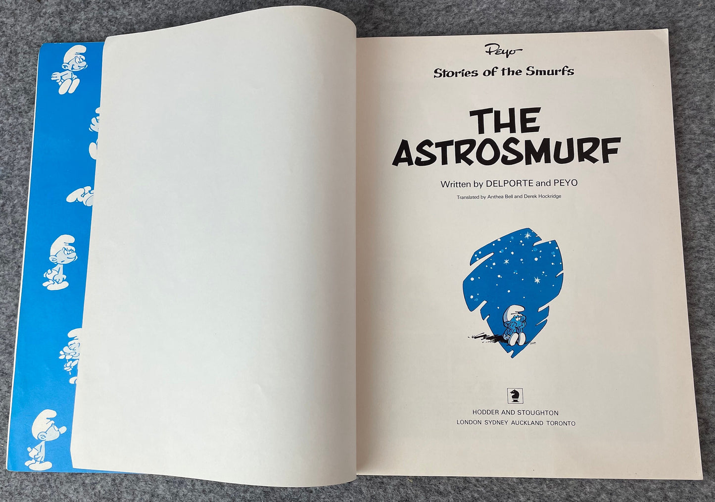 The AstroSmurf: Stories of the Smurfs Comic Book 1979 Hodder 1st Edition PB Peyo