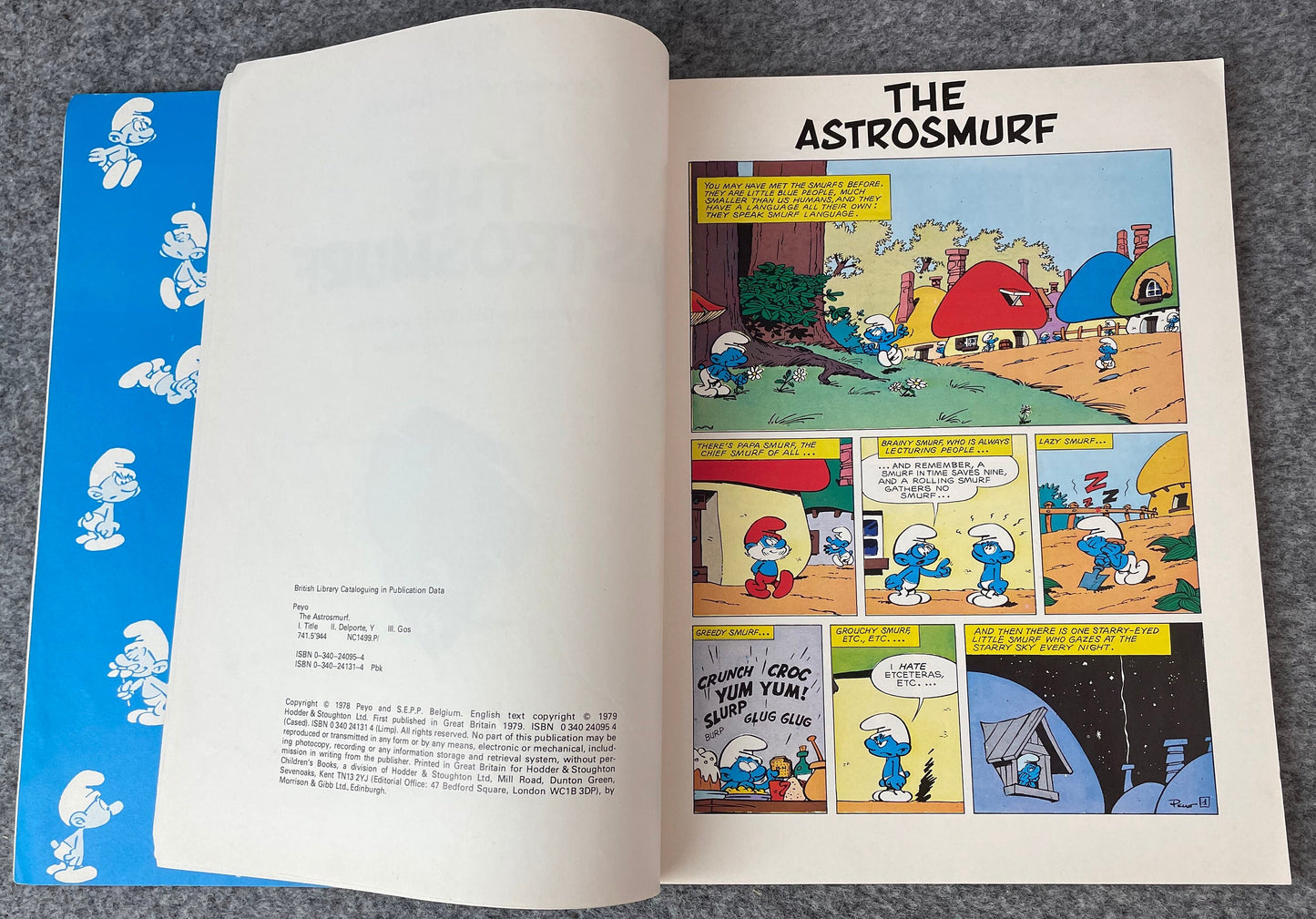 The AstroSmurf: Stories of the Smurfs Comic Book 1979 Hodder 1st Edition PB Peyo