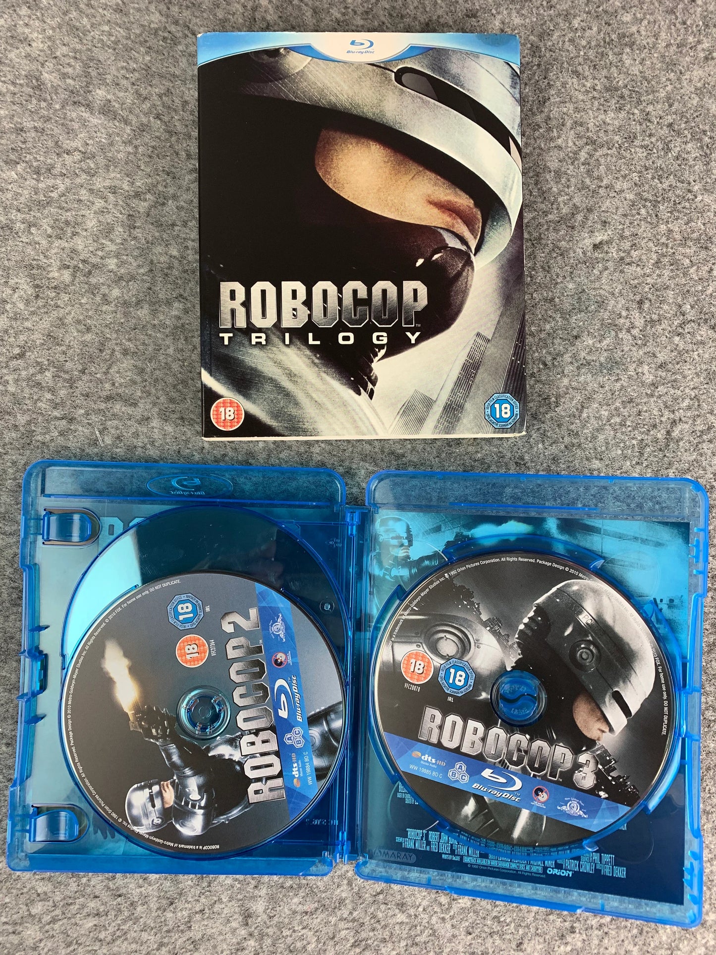 Orion Pictures Robocop Trilogy 1 2 & 3 Blu Ray DVD 3 Disc Set 1987 - 2010 Movies