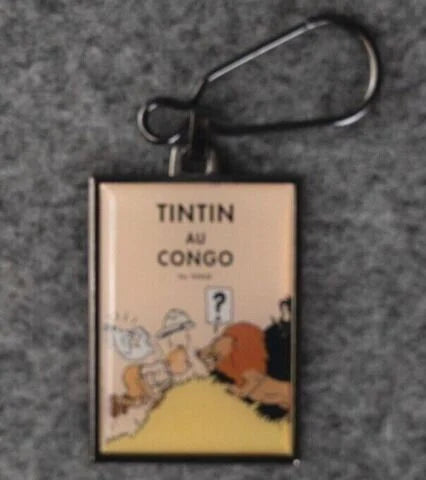 Moulinsart Tintin Title Cover Keyring 42520 - Tintin in the Congo (colourised) Metal