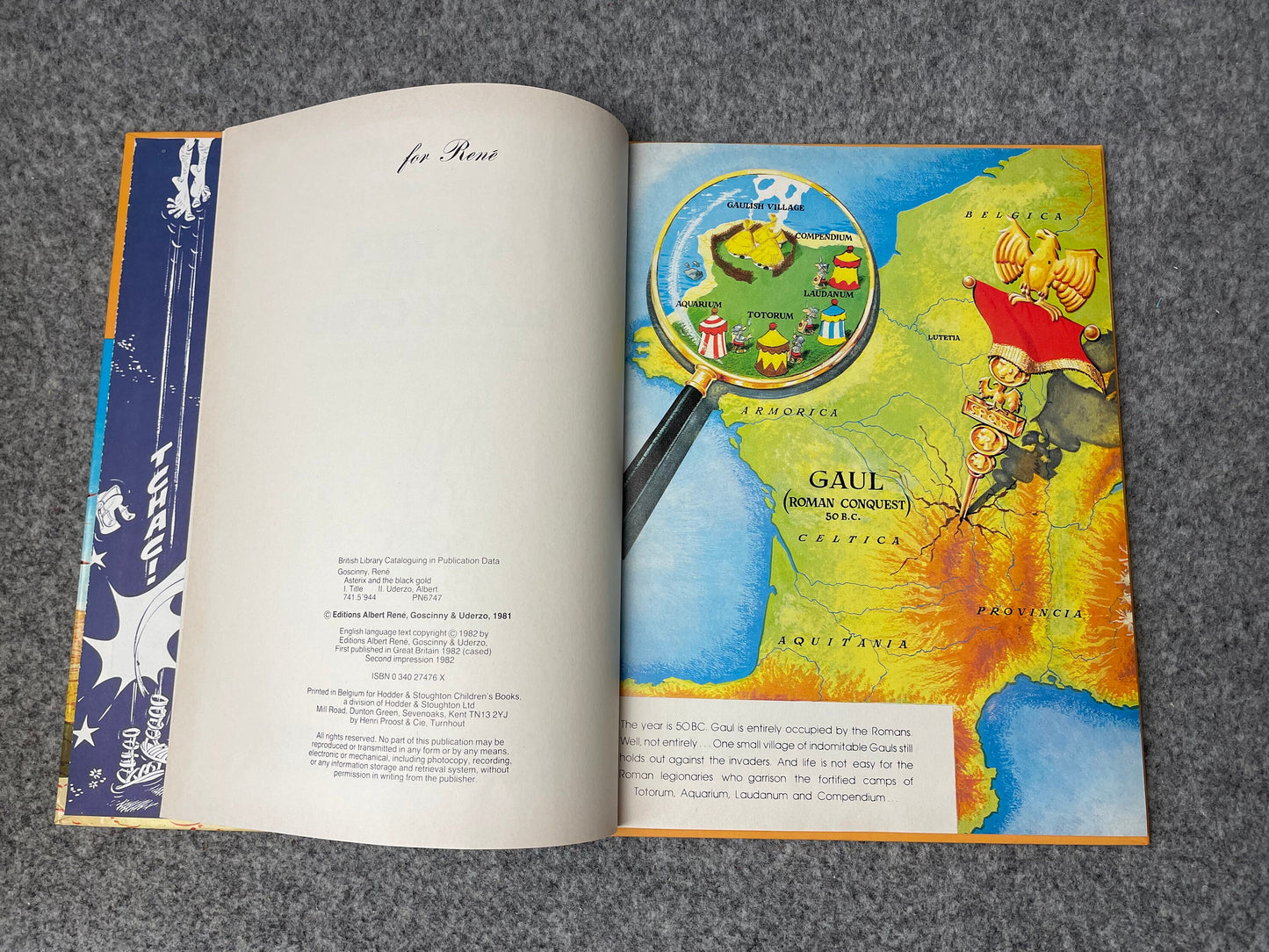 Asterix & The Black Gold 1982 Hodder/Stoughton 2nd UK Edition Rare HB Comic Book Uderzo