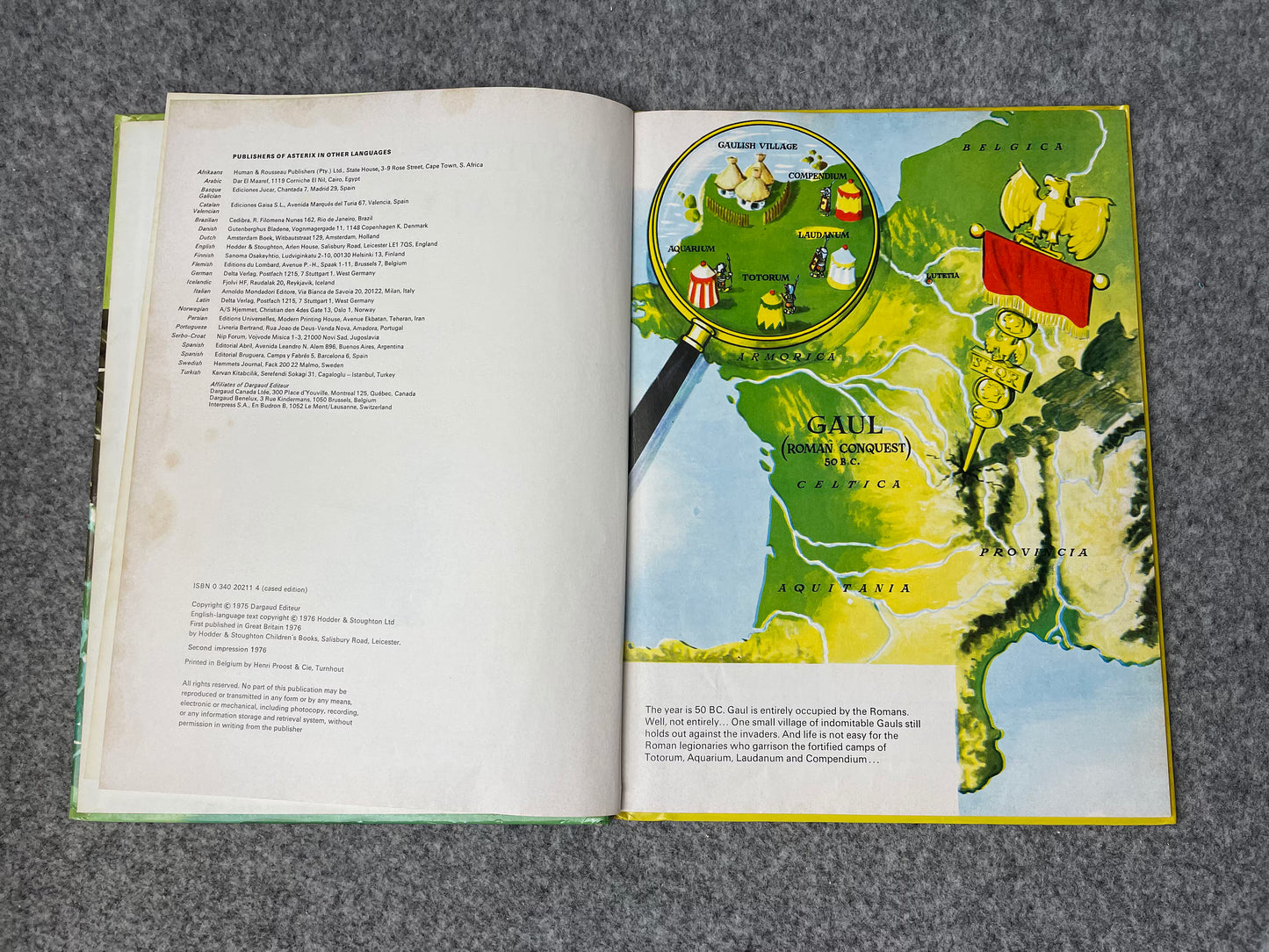 Asterix & The Great Crossing 1976 Hodder/Stoughton 2nd UK Edition Rare HB Comic Book Uderzo