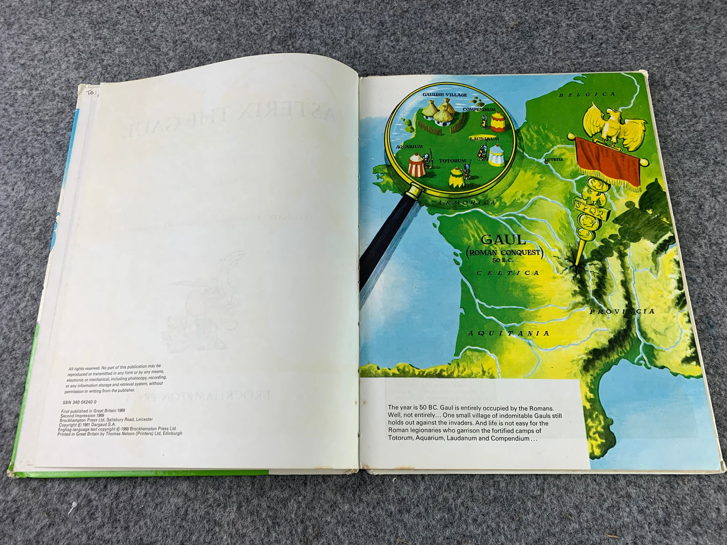 Asterix & The Gaul 1969 Brockhampton 2nd UK Edition Rare HB Comic Book Uderzo