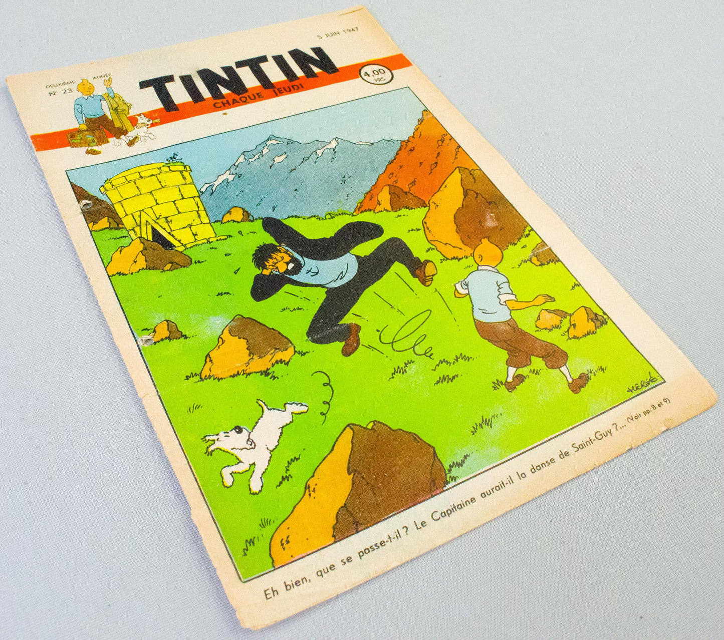 JOURNAL TINTIN Issue 23 1947: Herge Cover Edition Originale Vintage Comic EO