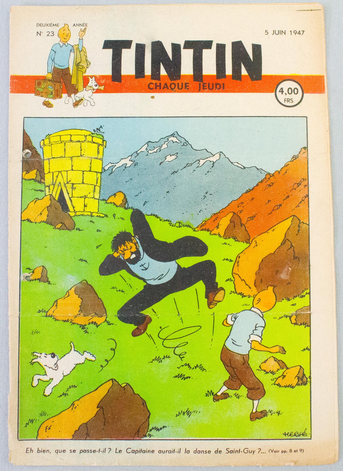 JOURNAL TINTIN Issue 23 1947: Herge Cover Edition Originale Vintage Comic EO
