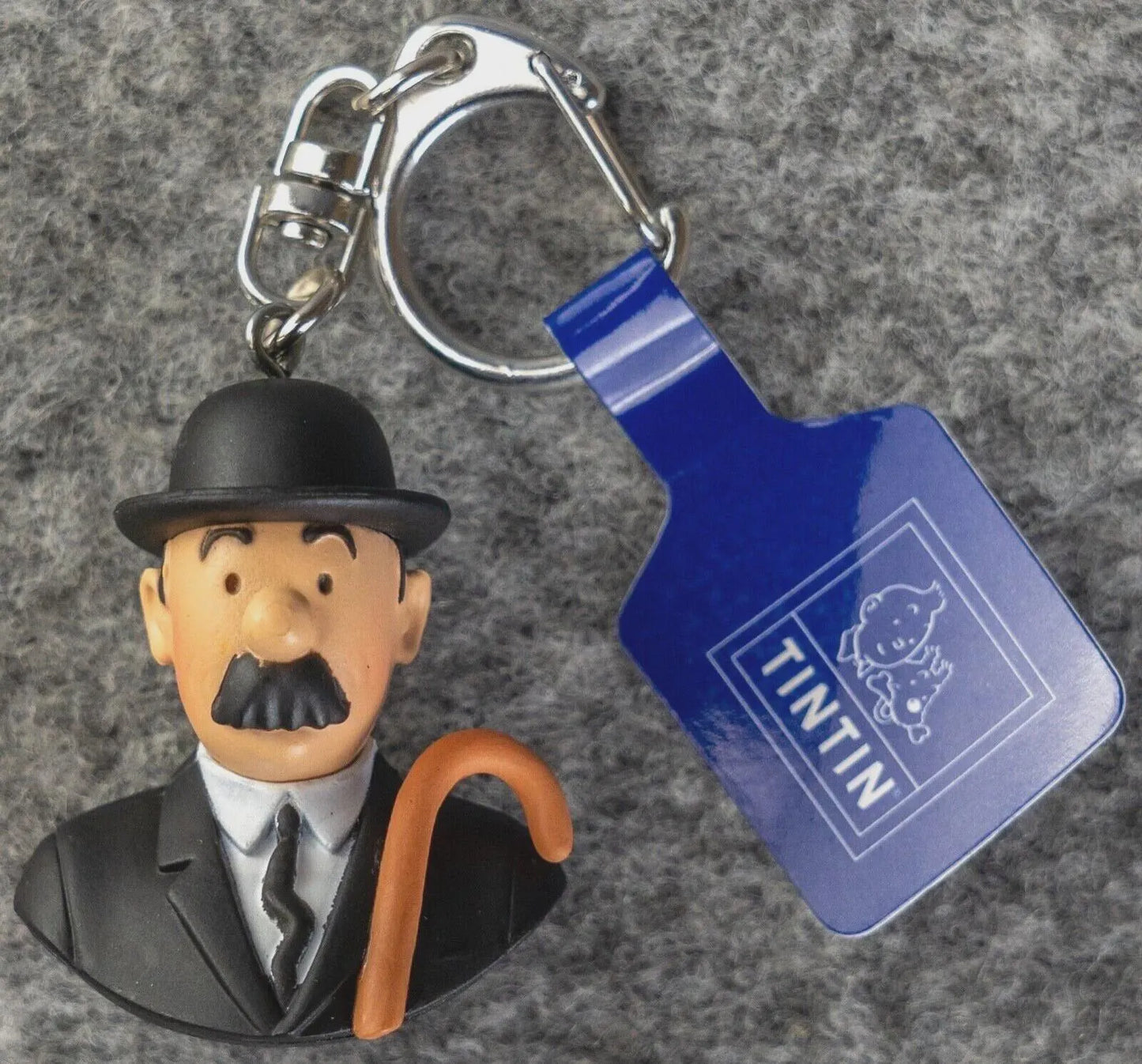 Moulinsart Toy Keyring: Thomson Bust 3.5cm Height 42317 Official Tintin Figure Key Ring