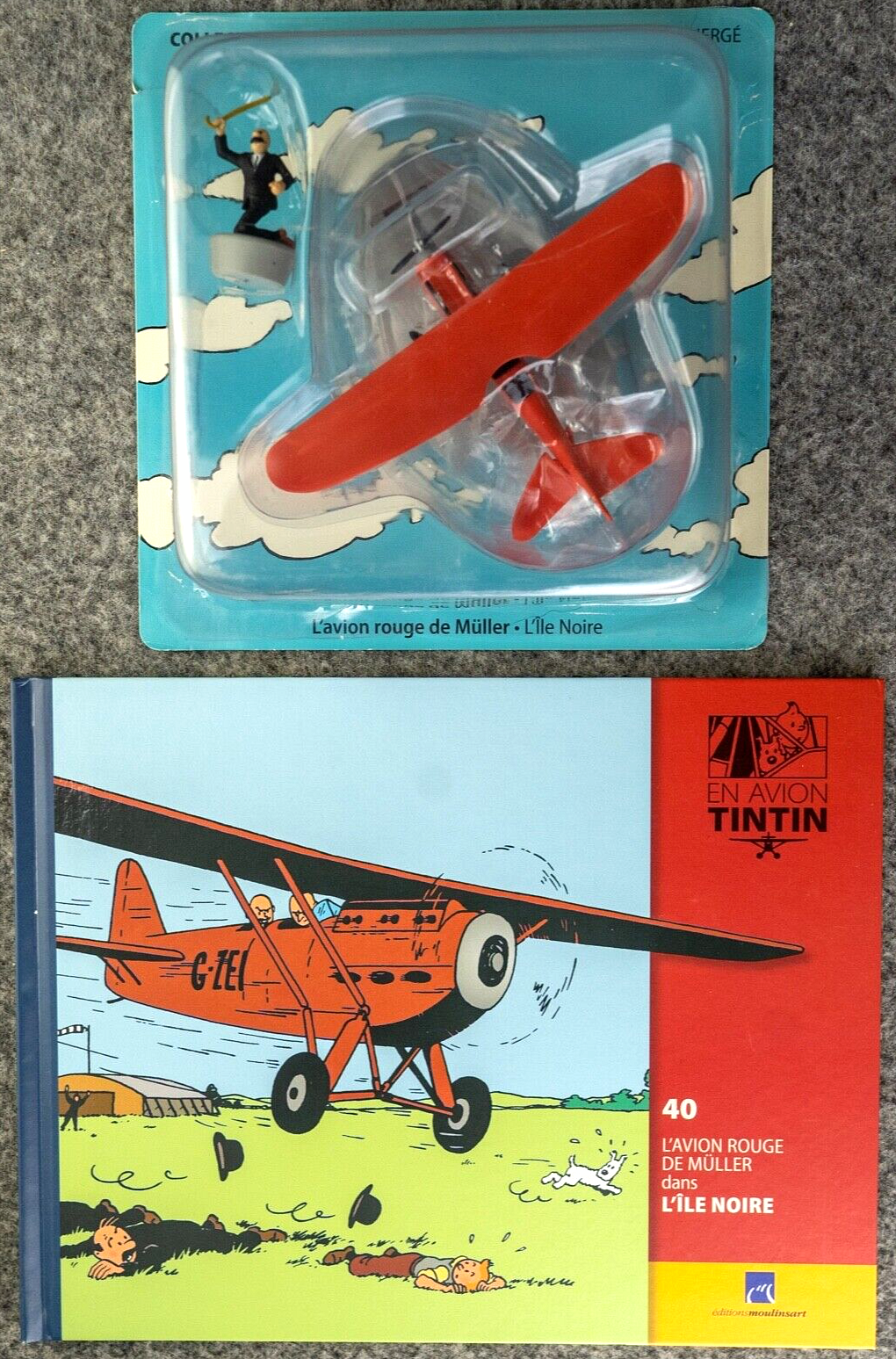 Hachette Avion Tintin #40 Mullers Red Plane: Black Island Model + Figure