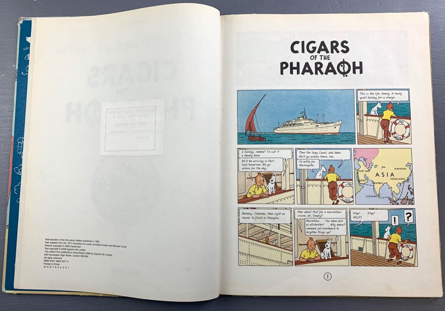 Cigars of the Pharaoh - Egmont 2008 1st UK Colour Facsimile Edition HB book Herge