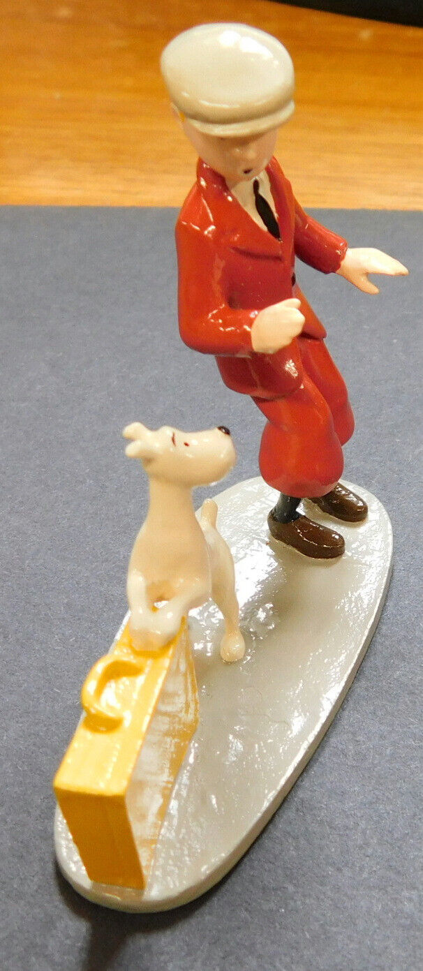 Pixi Figurine 4545 "Tintin et Milou Valise" Broken Ear 1994 Rare Metal Figure