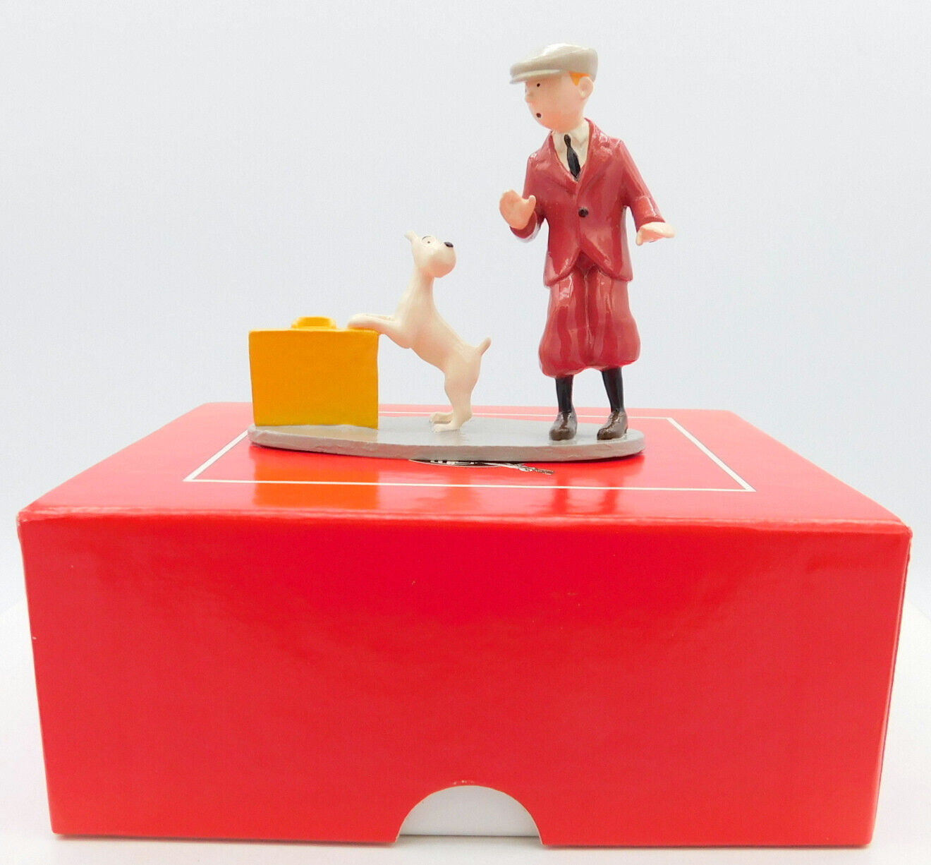 Pixi Figurine 4545 "Tintin et Milou Valise" Broken Ear 1994 Rare Metal Figure