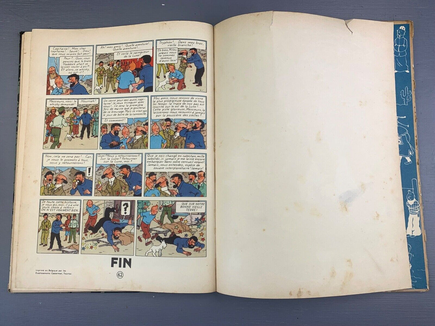 Marche Sur La Lune: Casterman 1954 1st French Edition HB Tintin book Herge EO