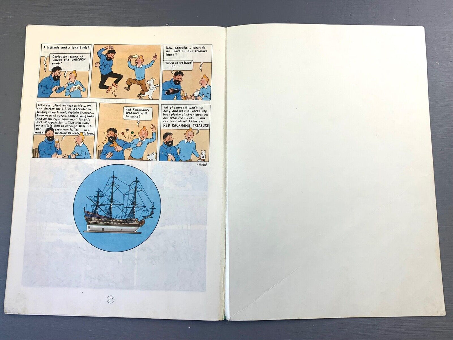 The Secret of the Unicorn - Tintin Mammoth UK Paperback Edition Book 1990s