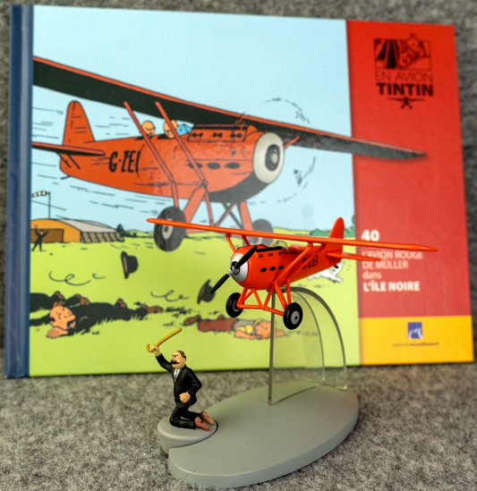 Hachette Avion Tintin #40 Mullers Red Plane: Black Island Model + Figure
