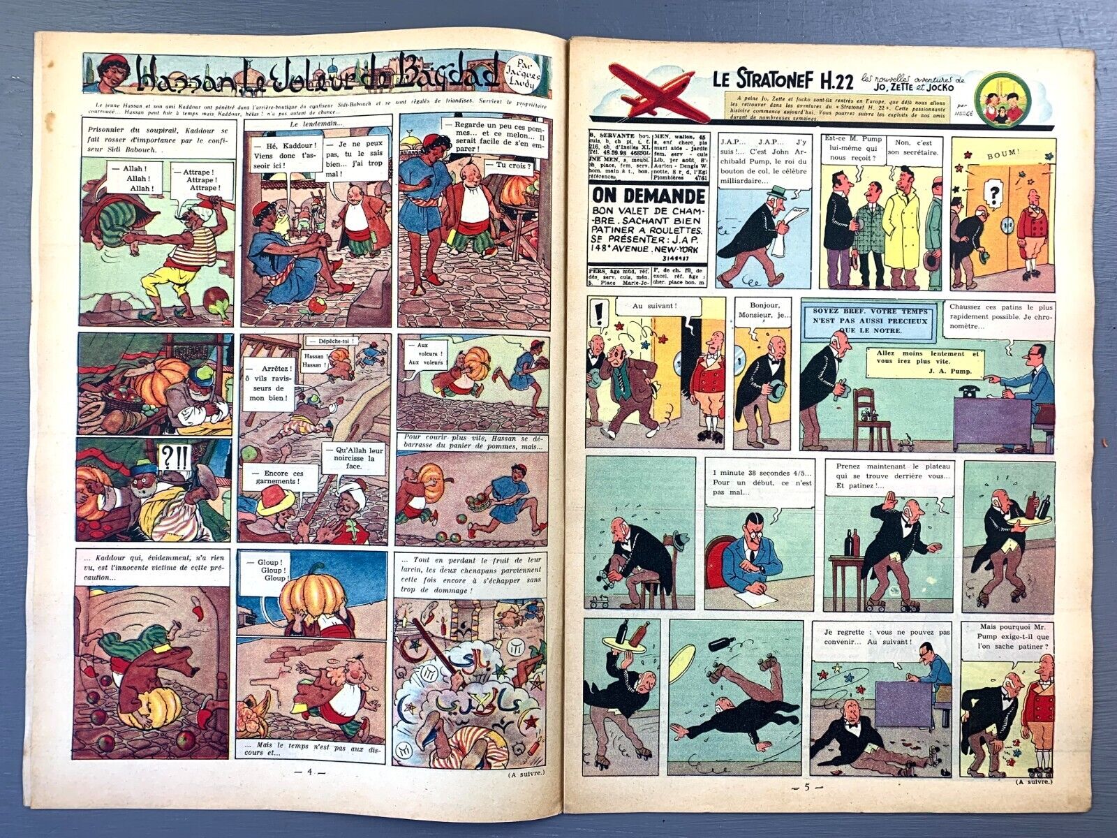 Journal Tintin Issue 3 1947 Herge store Cover Edition Originale Vintage Comic EO