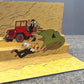 Tintin 3D Greeting Cards:  Thomsons Red Desert Jeep Pop-Up Card with Envelope 51012 Moulinsart Hergé