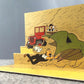 Tintin 3D Greeting Cards:  Thomsons Red Desert Jeep Pop-Up Card with Envelope 51012 Moulinsart Hergé