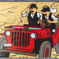 Tintin 3D Greeting Cards:  Thomsons Red Desert Jeep Pop-Up Card with Envelope 51012 Moulinsart Hergé