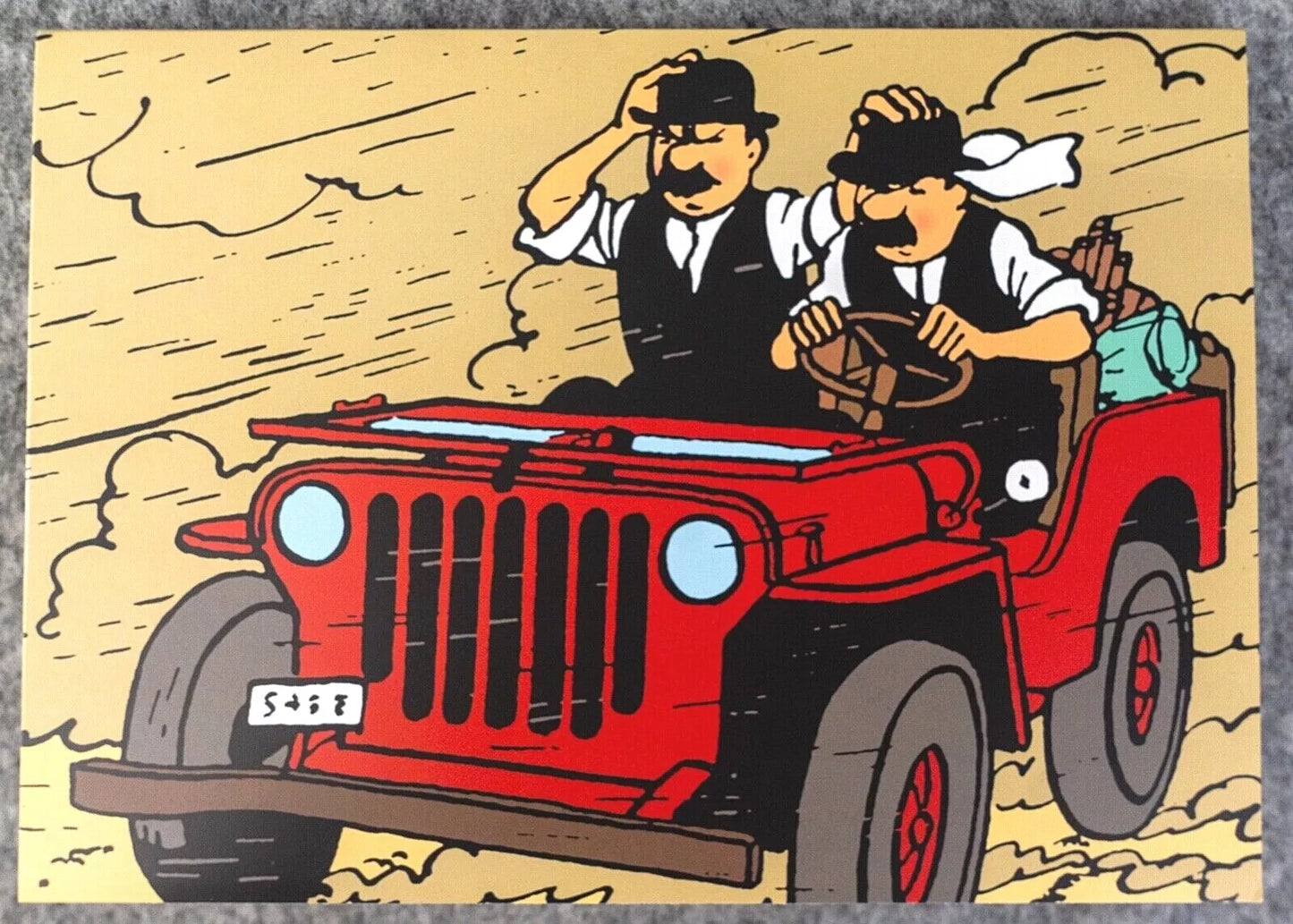 Tintin 3D Greeting Cards:  Thomsons Red Desert Jeep Pop-Up Card with Envelope 51012 Moulinsart Hergé