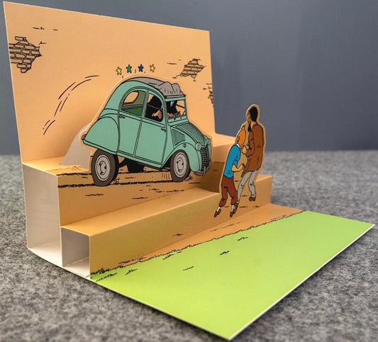 Tintin 3D Greeting Cards: Professor Calculus Affair Pop-Up Card with Envelope 51013 Moulinsart Hergé