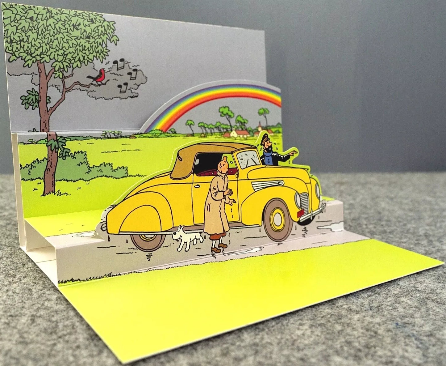 Tintin 3D Greeting Cards: Haddock Lincoln Zephyr Pop-Up Card with Envelope 51015 Moulinsart Hergé