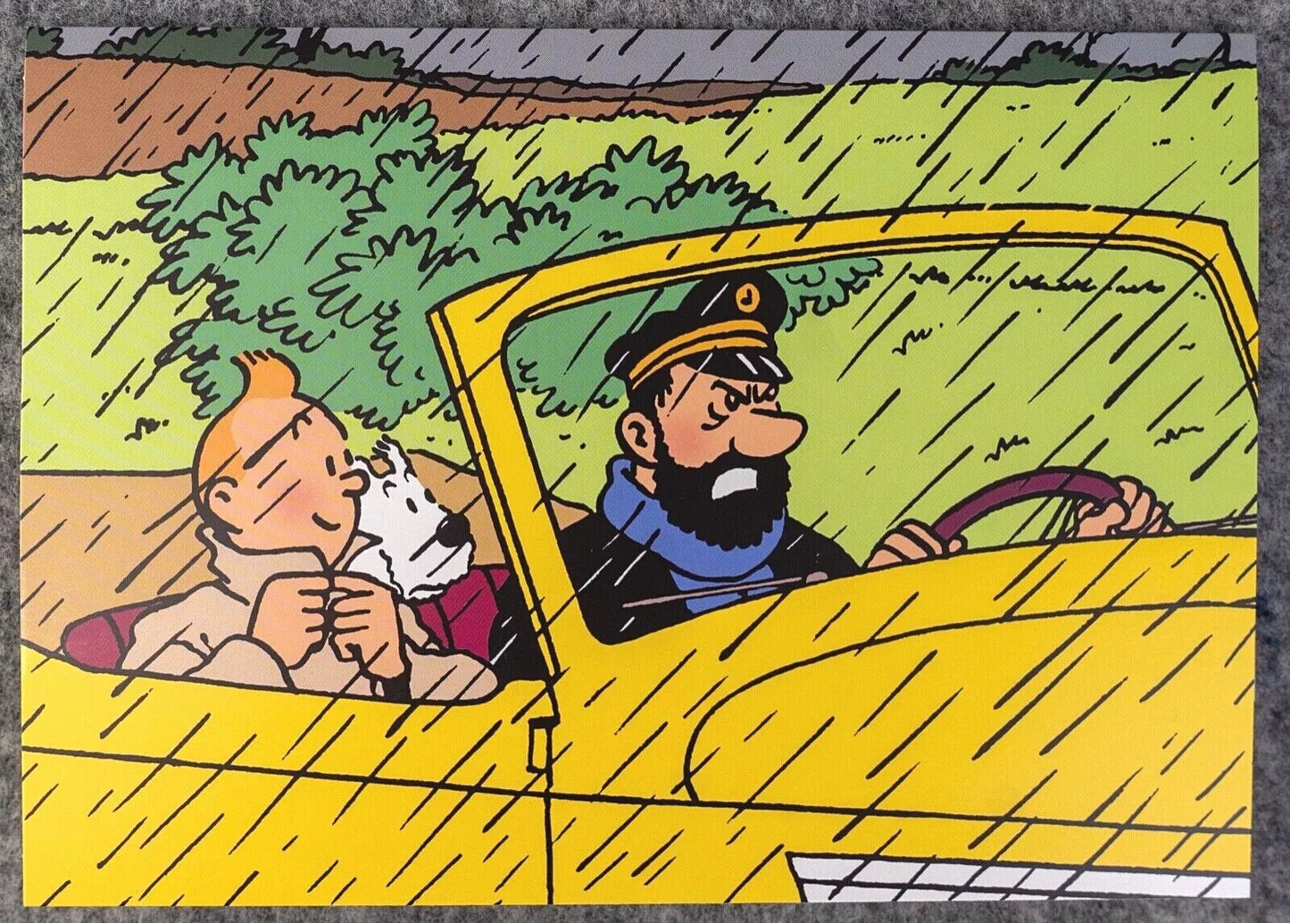 Tintin 3D Greeting Cards: Haddock Lincoln Zephyr Pop-Up Card with Envelope 51015 Moulinsart Hergé