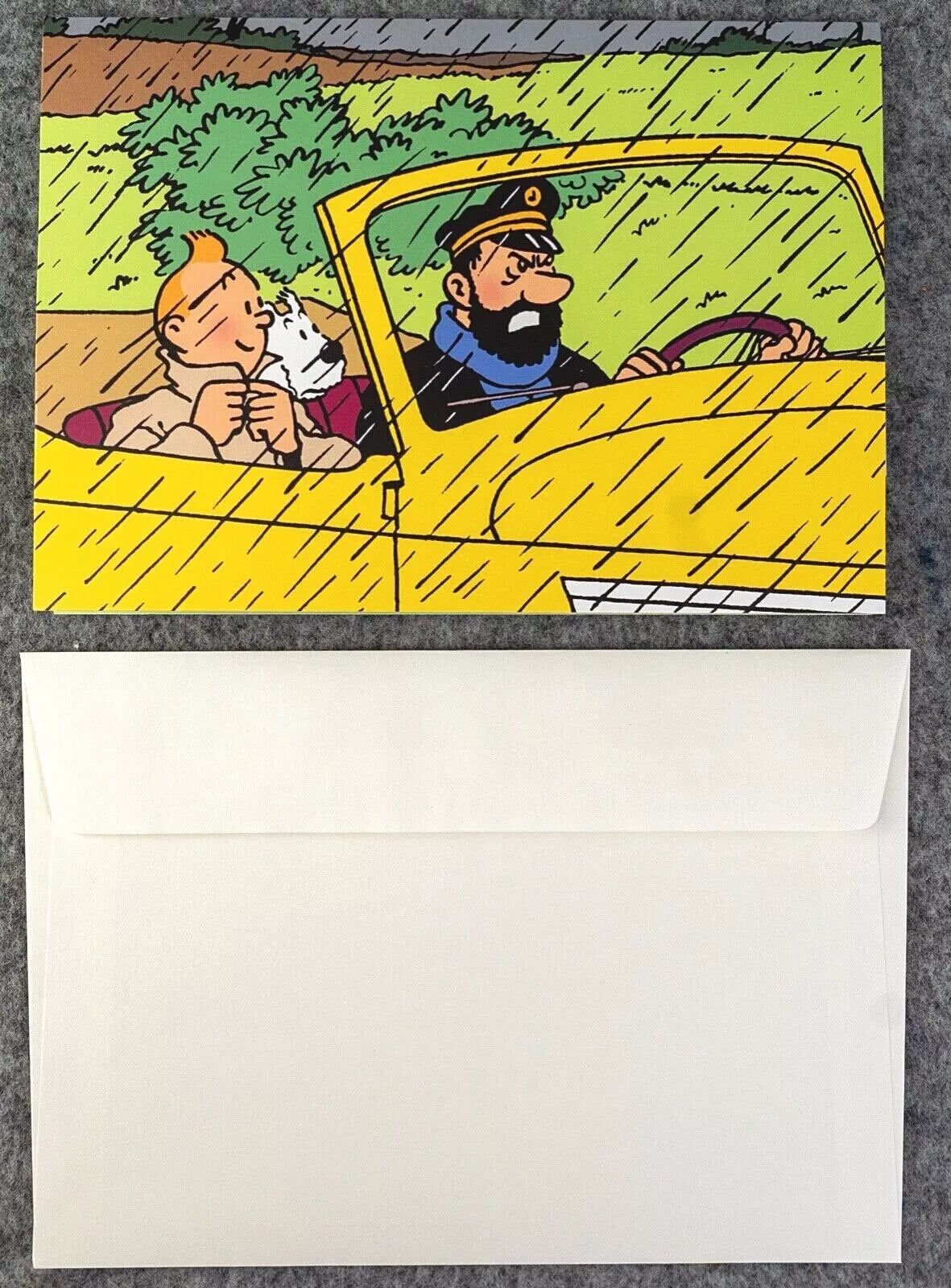 Tintin 3D Greeting Cards: Haddock Lincoln Zephyr Pop-Up Card with Envelope 51015 Moulinsart Hergé