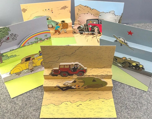 Set of 5 Tintin 3D Greeting Cards with Envelopes Moulinsart Hergé