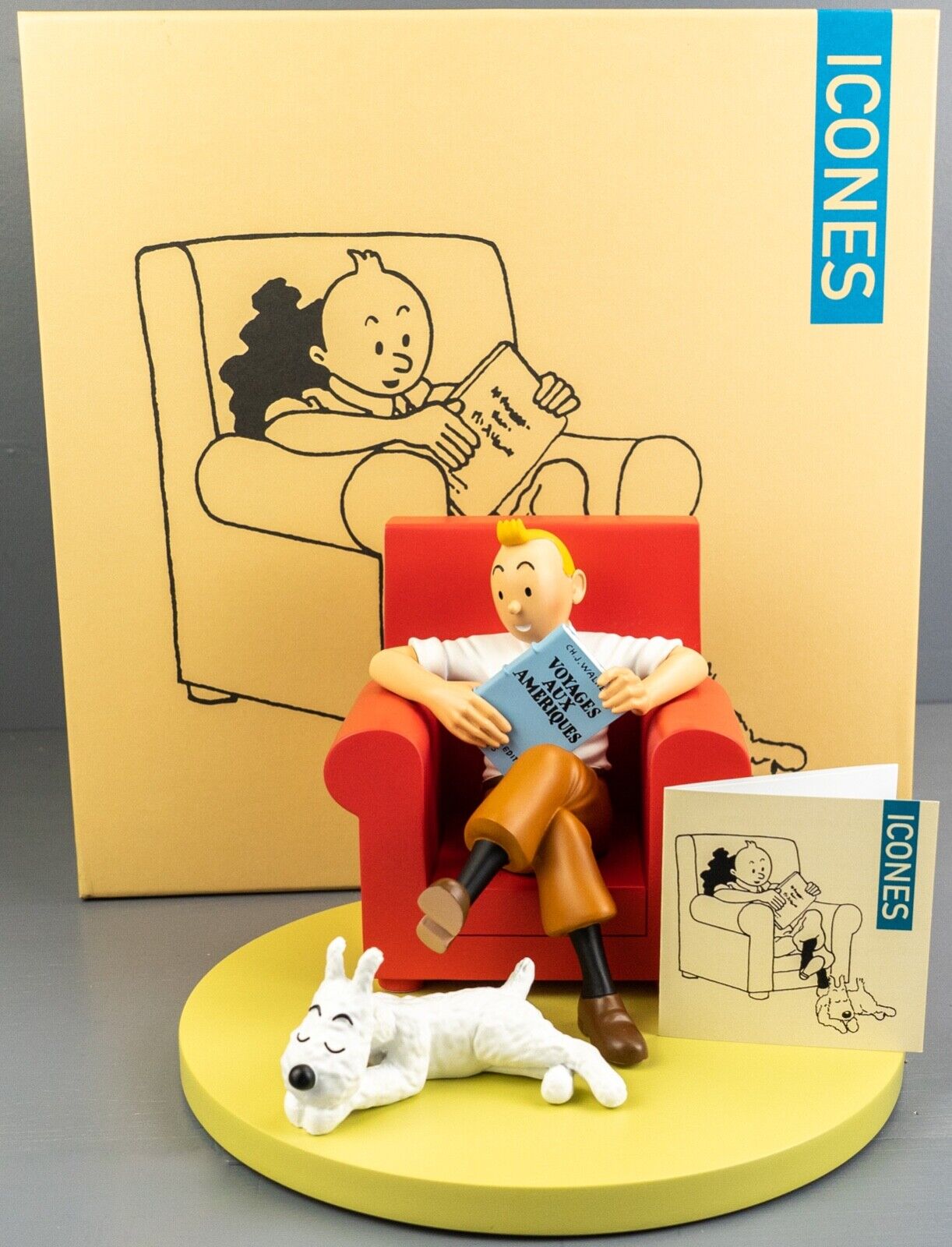 Statuette Moulinsart 46404 Tintin & Snowy @ home "Les Icones" 16cm Resin Model