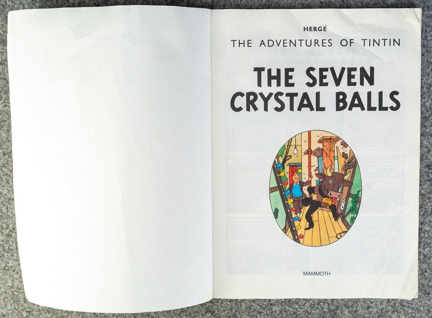 The Seven Crystal Balls - Tintin Mammoth UK Paperback Edition Book 1990s