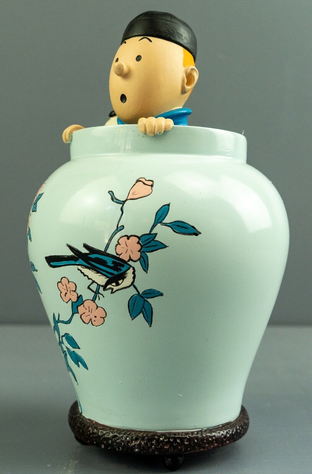 Statuette Moulinsart 46951: Tintin Potiche Blue Lotus Rare Images Mythique Resin Model