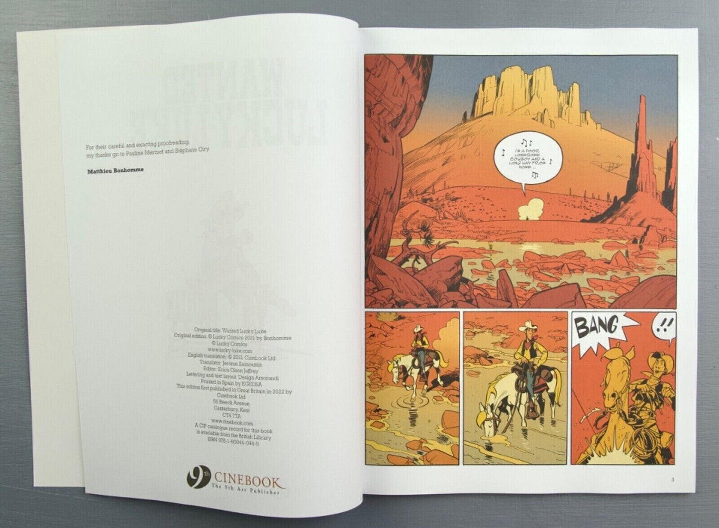 Lucky Luke WANTED Matthieu Bonhomme Series: Book 1 of 2 Cinebook Paperback Comic