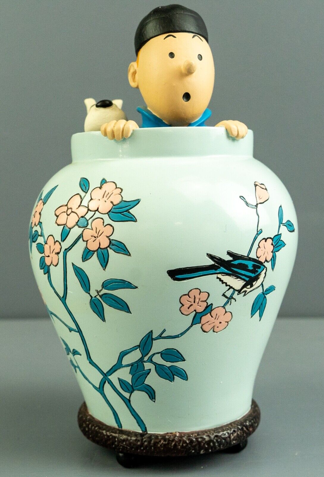 Statuette Moulinsart 46951: Tintin Potiche Blue Lotus Rare Images Mythique Resin Model