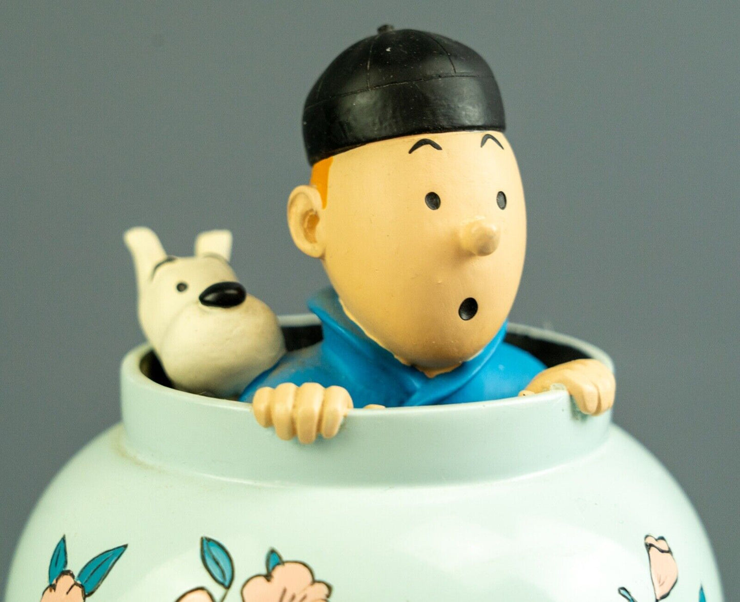 Statuette Moulinsart 46951: Tintin Potiche Blue Lotus Rare Images Mythique Resin Model