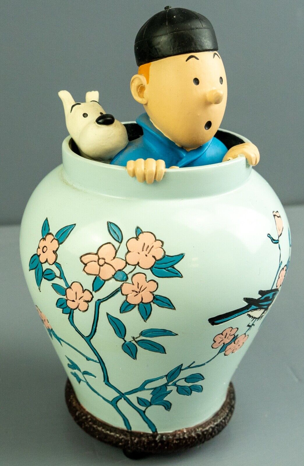 Statuette Moulinsart 46951: Tintin Potiche Blue Lotus Rare Images Mythique Resin Model
