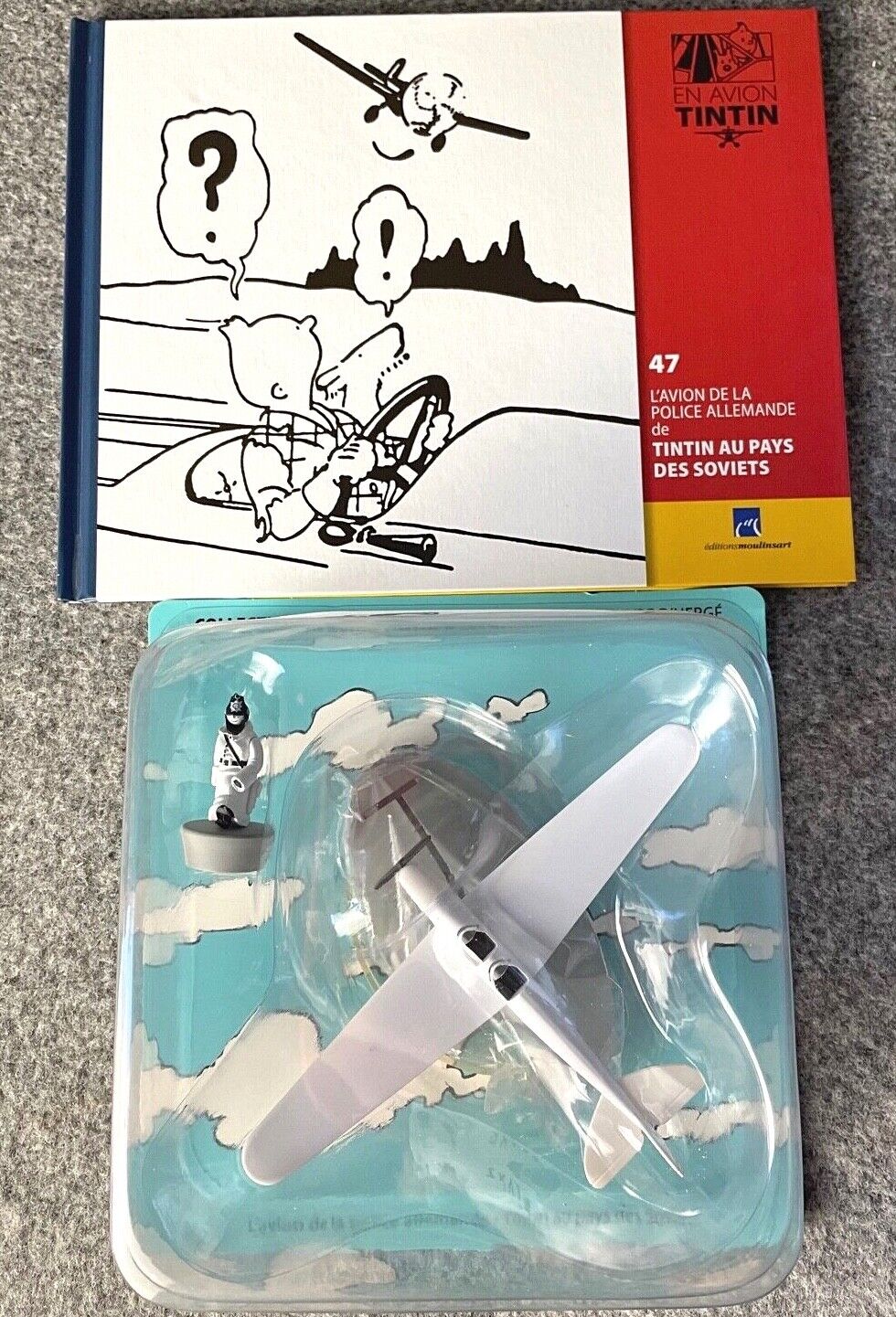 Hachette Tintin Plane #47 Police Plane: Land of Soviets Model Avion +Figure