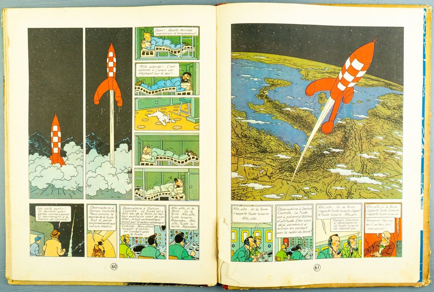 Objectif Lune Comic Book - Casterman 1953 French Hardback 1st Edition Herge