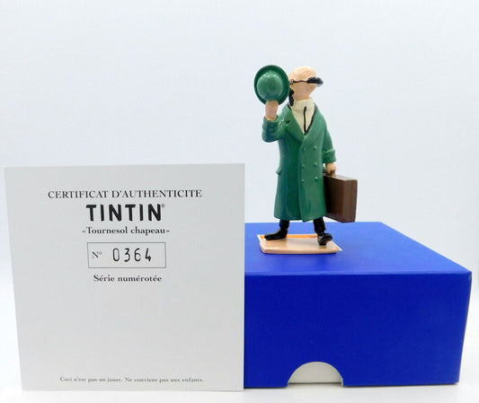 Pixi Tintin Figurine 46903 "Tournesol Chapeau" 1998 Rare Metal Calculus Figure