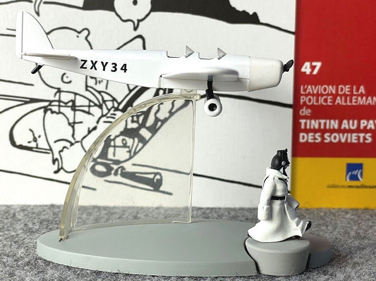 Hachette Tintin Plane #47 Police Plane: Land of Soviets Model Avion +Figure
