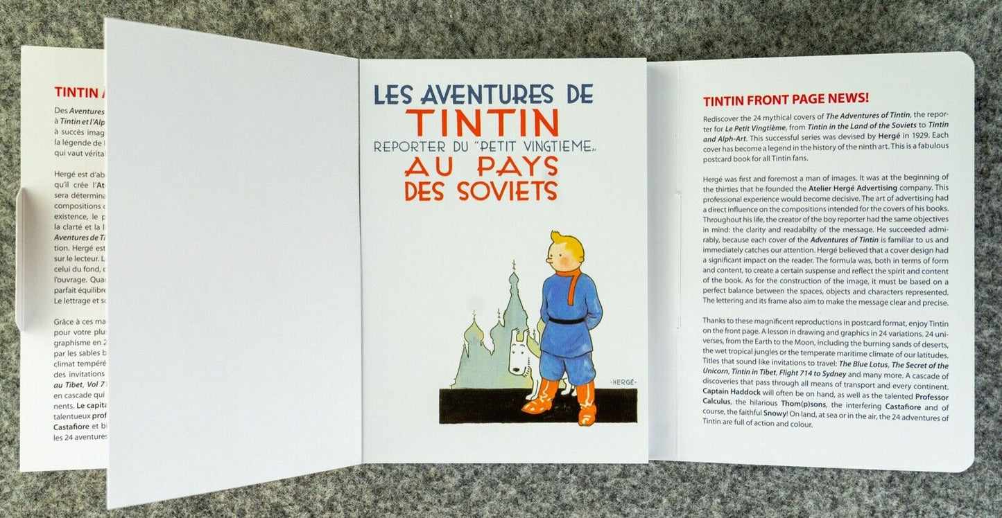 Tintin Book Cover Postcard Set x24 Cards: Herge/Moulinsart Edition