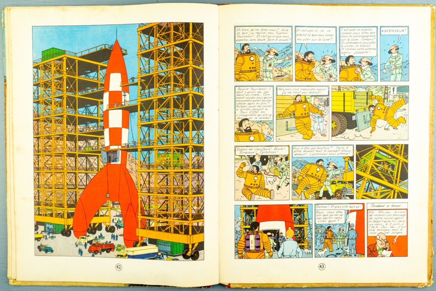 Objectif Lune Comic Book - Casterman 1953 French Hardback 1st Edition Herge