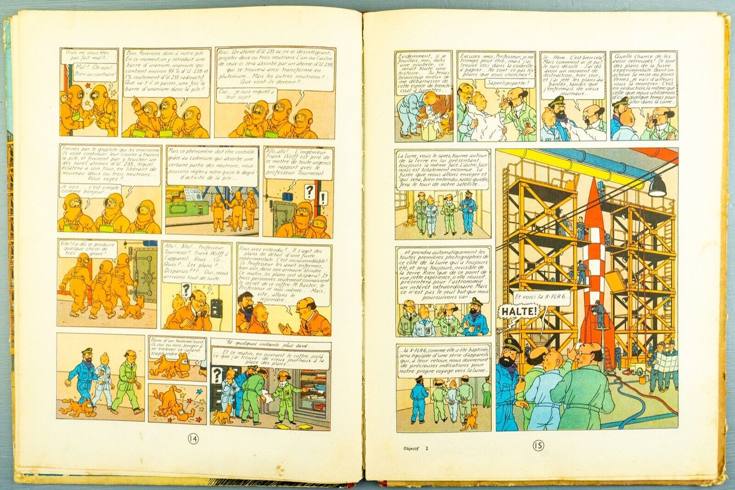 Objectif Lune Comic Book - Casterman 1953 French Hardback 1st Edition Herge