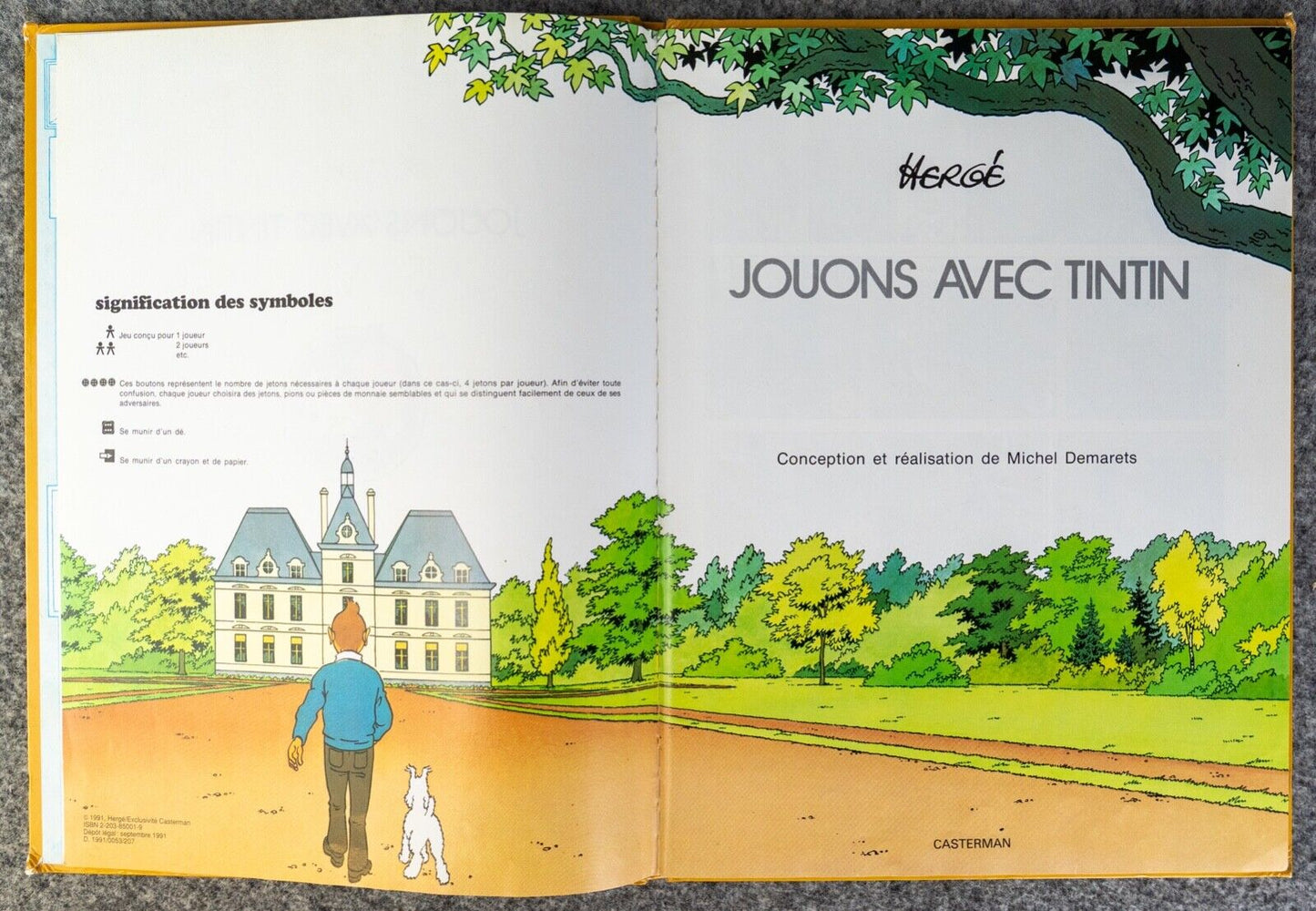 Herge - Jouons Avec Tintin - Casterman 1st Edition 1991 Activity Book Belgian Hardback EO