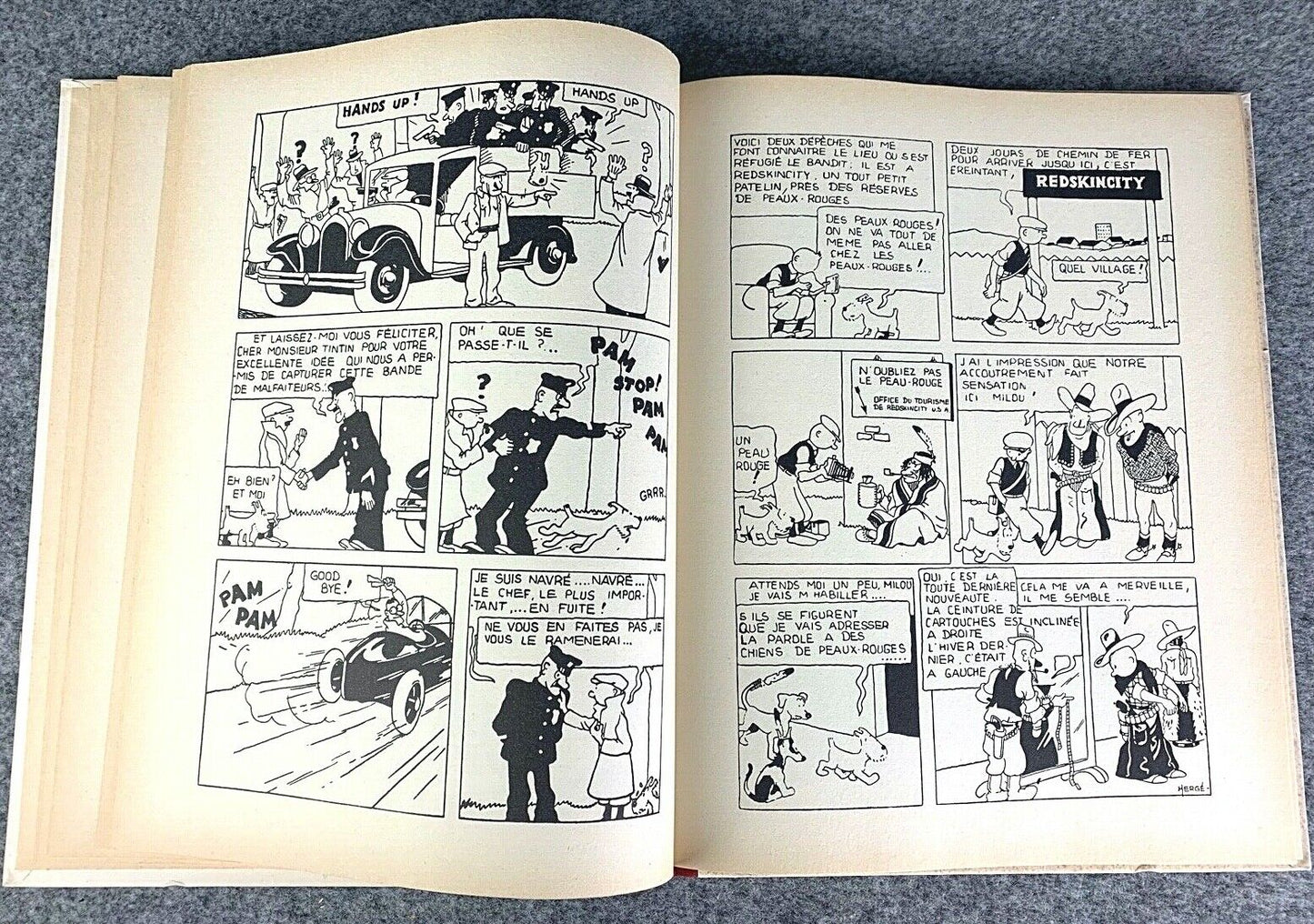 Tintin En Amerique Alternative Cover - Rare B&W Facsimile 1st Edition - 1983 French EO Noire Blanc