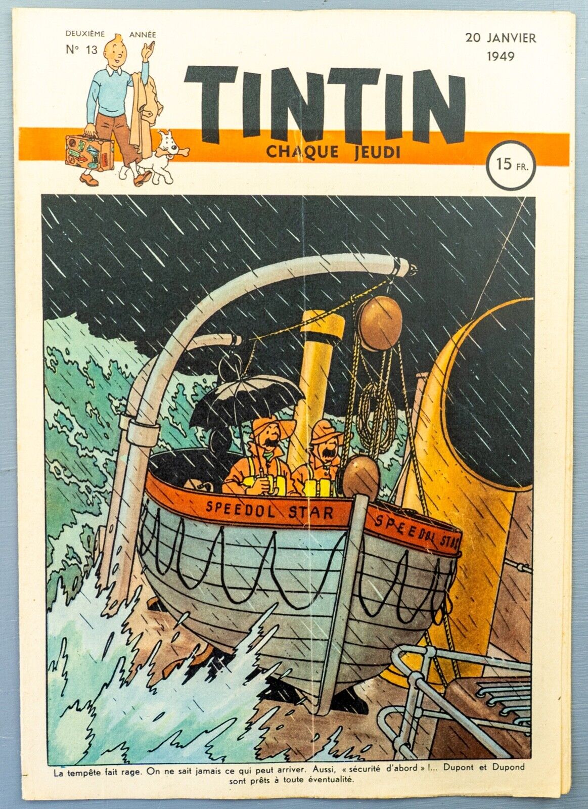 (Currently ON AUCTION) JOURNAL TINTIN Issue 50: 1948 Herge Cover Edition Vintage Comic EO Couverture