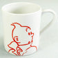 Moulinsart Tintin Calligraphy Character Mug: Tintin Turning - Red 2022